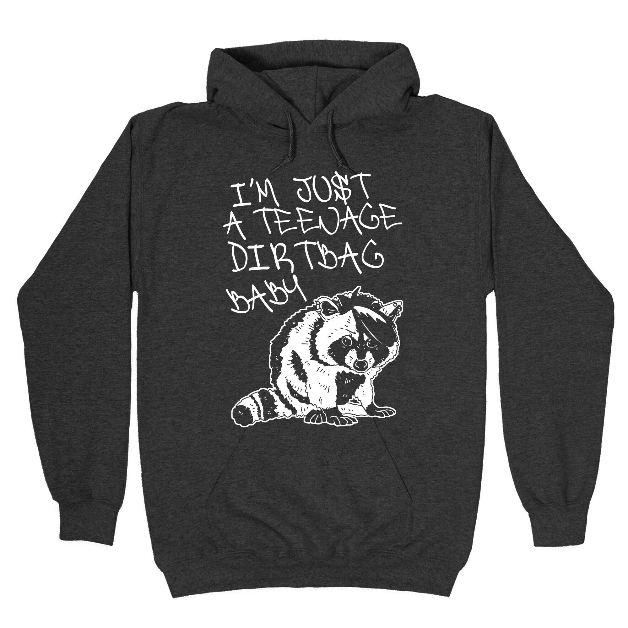 I'm Just a Teenage Dirtbag Baby Emo Raccoon Hoodie